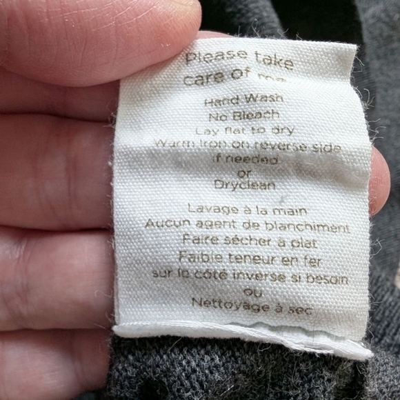 Paper Label Sweater Casual Staple Elevated Basic Women Large V Neck Cotton Grey - Picture 11 of 13